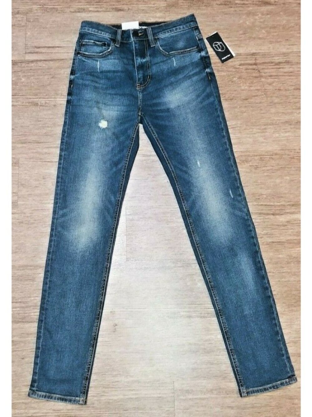 Original Use Mens Skinny Fit Distressed Blue Denim Jeans Size 38 Waist